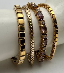 Gold Tone Bracelet Lot (4)