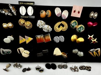 Pierced Post Earrings Lot Of 32 Pairs
