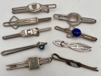 9 Antique Vintage Tie Clips