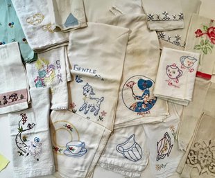 Vintage Kitchen Sack Cloth Towels & Guest Towels