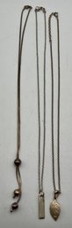 Marked 925 Sterling Necklaces Lot Of 3