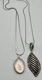2 Sterling 925 Pendants And Chains