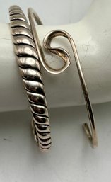 2 Sterling Cuff Bracelets