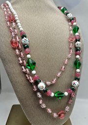 Two Vintage Glass Bead Necklaces