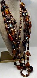 Vintage Multi Strand Glass Bead Necklace