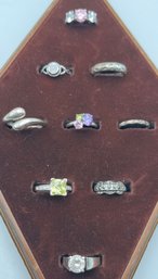 Sterling 925 Rings Lot Of 9