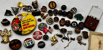 Mix Lot Of Pins- Political, NRA, Sorority & More