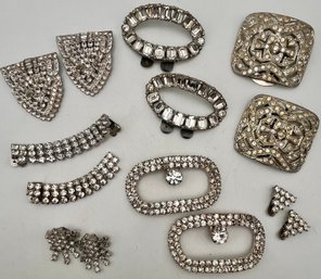 Rhinestone Shoe Clips Vintage/antique 7 Pairs