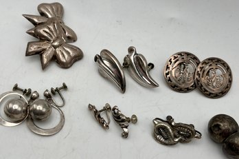 Marked Sterling 925 Clip Screw Earrings