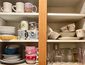 Mixed Kitchen Dishes & Glasses