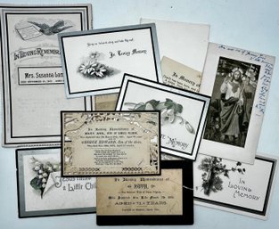 Memorial Death Ephemera 1800s - Early 1900s