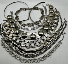 Silver Tone Neckline & Choker Necklaces