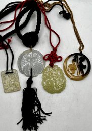 Carves Stone & Horn Pendants