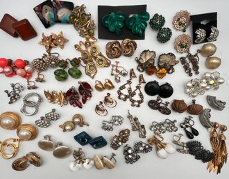 Vintage Clip & Screw Back Earrings Lot 50 Pairs