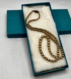 Pearl Necklace 12k Clasp With Diamond Accent