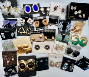 30 Plus Clip/screw Back Earrings On Cards