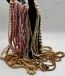 Pearls Lot, Pink And Plain