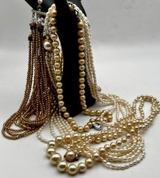 Pearl Necklaces 1 Marked 925