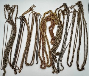 Gold Tone Necklace Chains Lot