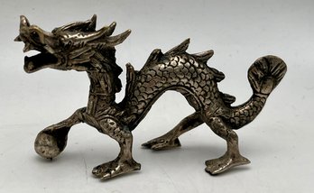 Old White Metal Detailed Dragon