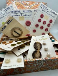 Box Of Carded Buttons Vintage
