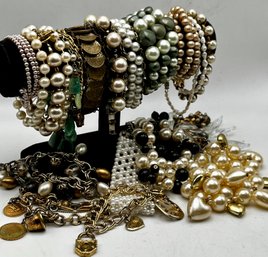 Over 20 Vintage Bracelets -pearls, Charms & Other