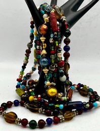Vintage Glass Bead Necklace Lot