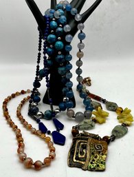 Vintage Natural Stone Necklace Lot