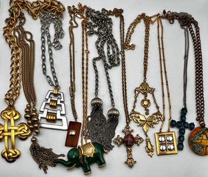 Necklace Lot Bold Pendants & Crosses