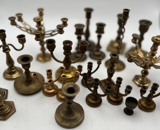 Vintage Miniature Brass Candle Holders