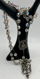 Vintage Crystal Rosary With Spanish Crucifix