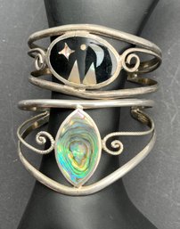 Vintage Mop Inlay Cuff Bracelets