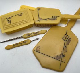 Vintage Celluloid Vanity Set Art Deco Design