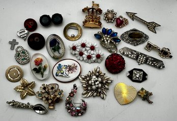 Large Lot Of 28 Vintage Pin Mix