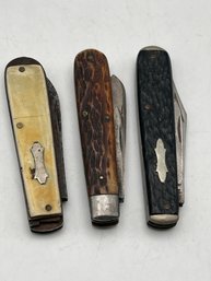 Lot Of 3 Vintage Pocket Knives -remington, Cattaraugus, Other