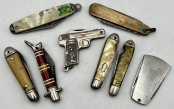 Small Mini Pocket Knives Lot 6 Plus 2