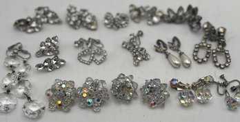 Crystal - Rhinestone Clip Screw Back Earrings