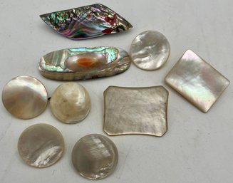 Old MOP Mother Of Pearl Pin Lot