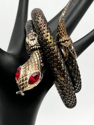 Vintage Stretch Red Eyes Snake Bracelet