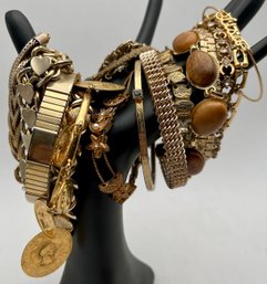 20 Gold Tone Bracelet Lot