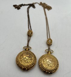 Two Perfume Locket Necklaces
