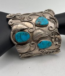Large Vintage Turquoise Cuff Bracelet