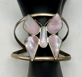 Mother Of Pearl Butterfly Cuff Bracelet