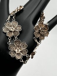 Sterling 925 Spun Floral Bracelet