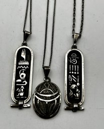 Vintage Sterling Egyptian Hieroglyphics
