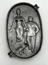 Vintage Cast Aluminum Risque Novelty Ashtray