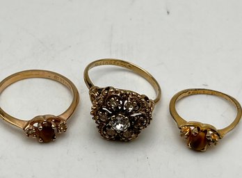 18k HGE Rings Lot Of 3