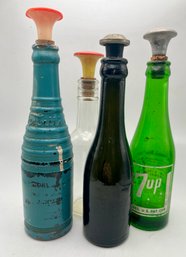4 Laundry Sprinklers /old Bottles 7up Seattle Wa, Nesbitts