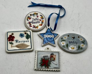 Longaberger Pottery Tags Lot Of 5