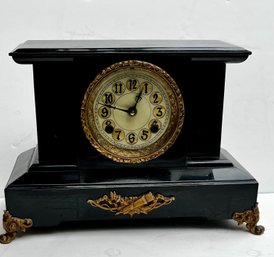 Heavy Stone Case Mantel Shelf Clock- New Haven Clock Co
